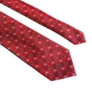 Jos A Bank Executive Collection Necktie 60"x3.5" Red/Blue Geometric Silk Office